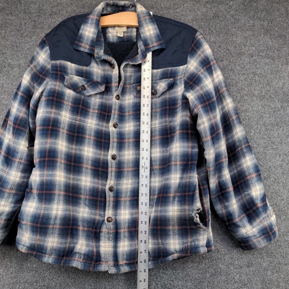 Field & Stream Men's Fleece Lined Flannel Shirt Jacket Shacket Blue M Plaid - Picture 13 of 15